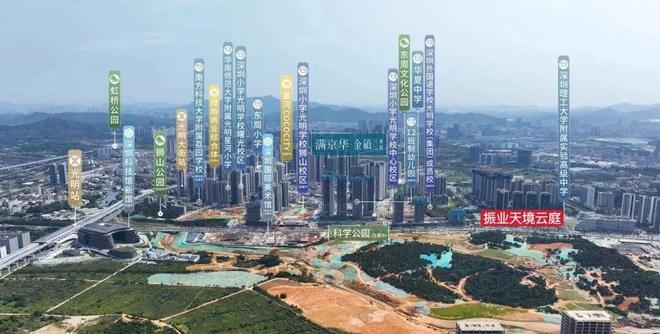 九游app入口：光明科学公园内目前体量最大的新盘、科学公园头排满京华狮山项目(图15)