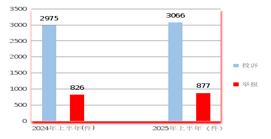 重庆市万州区市场监督管理局全国12315平台2025年上半年投诉举报统计分析(图1)